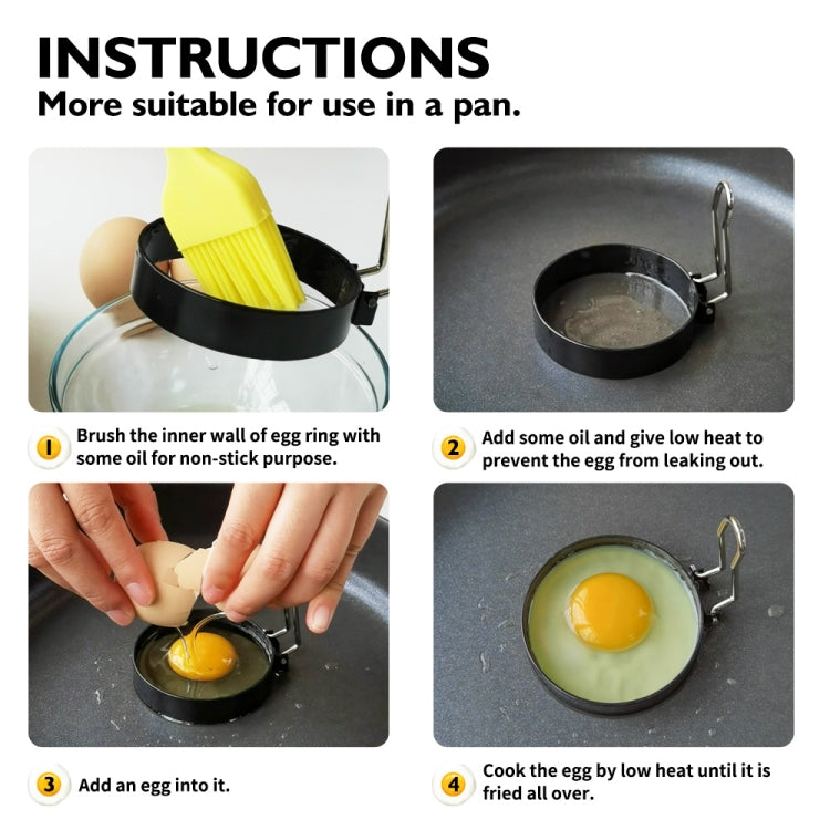 4-Pack Egg Ring Iron Spray Non-Stick Round Omelette Model Omelette Mold by bashfashion