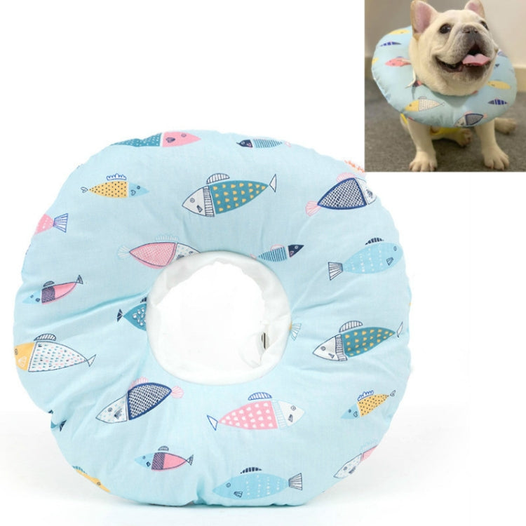 Cat Anti-Lick And Anti-Bite Soft Ring Dog Collar Pet Supplies, Size:XS(Light Blue Fish) by bashfashion