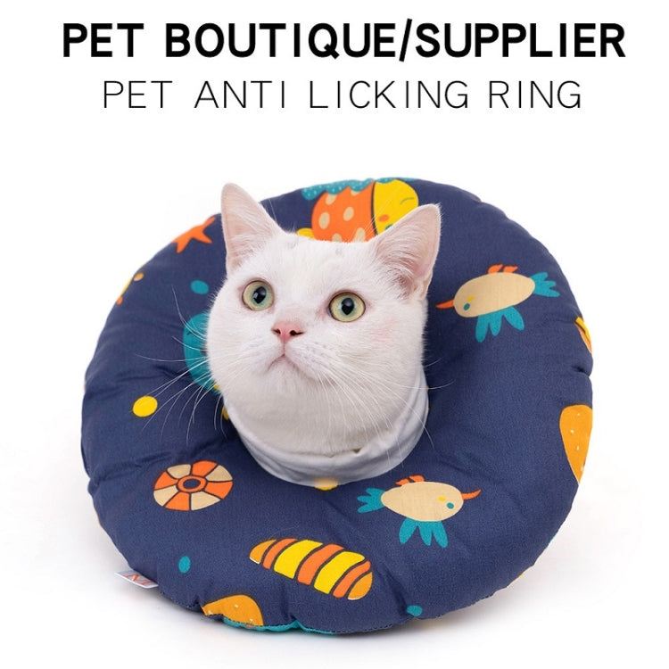 Cat Anti-Lick And Anti-Bite Soft Ring Dog Collar Pet Supplies, Size:XS(Light Blue Fish) by bashfashion