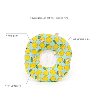Cat Anti-Lick And Anti-Bite Soft Ring Dog Collar Pet Supplies, Size:L(Light Blue Fish) by bashfashion