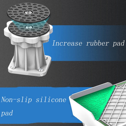 Double Tubes 4 Wheels + 4 Legs Adjustable Stainless Steel Refrigerator Bracket Washing Machine Base Bracket by bashfashion