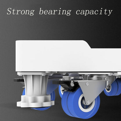 Double Tubes 4 Wheels + 8 Legs Adjustable Stainless Steel Refrigerator Bracket Washing Machine Base Bracket by bashfashion