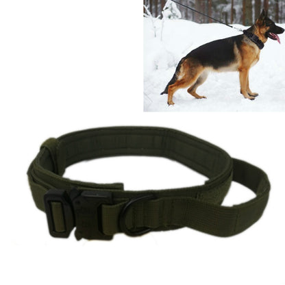 Nylon Thickened Large And Medium-Sized Dog Traction Collar Pet Collar, Size:M(Army Green) by bashfashion