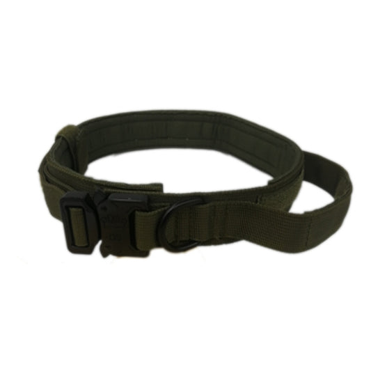 Nylon Thickened Large And Medium-Sized Dog Traction Collar Pet Collar, Size:L(Army Green) by bashfashion