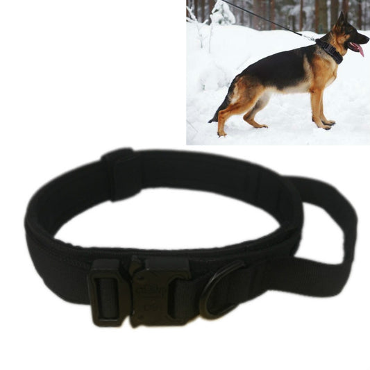 Nylon Thickened Large And Medium-Sized Dog Traction Collar Pet Collar, Size:XL(Black) by bashfashion