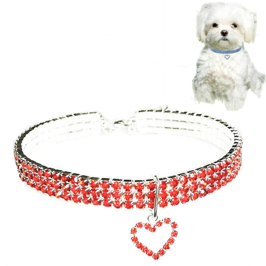 Pet Supplies Elastic Love Cats And Dogs Accessories Pet Collars, Size:S(Red) by bashfashion