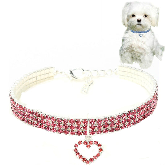 Pet Supplies Elastic Love Cats And Dogs Accessories Pet Collars, Size:S(Pink) by bashfashion