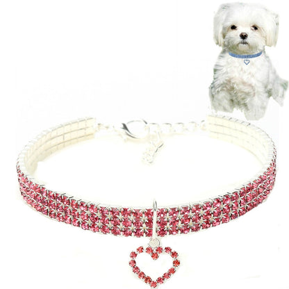 Pet Supplies Elastic Love Cats And Dogs Accessories Pet Collars, Size:M(Pink) by bashfashion
