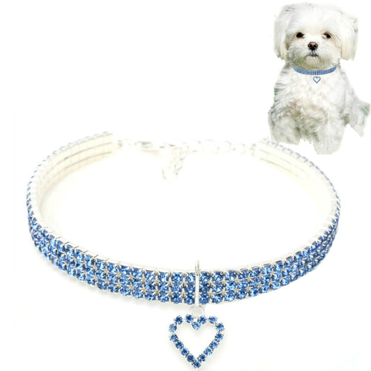 Pet Supplies Elastic Love Cats And Dogs Accessories Pet Collars, Size:M(Blue) by bashfashion