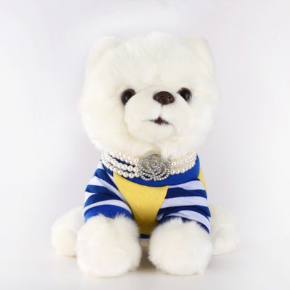 Pearl Dot Diamond Rose Flower Pet Decoration Supplies, Size: L(White) by bashfashion