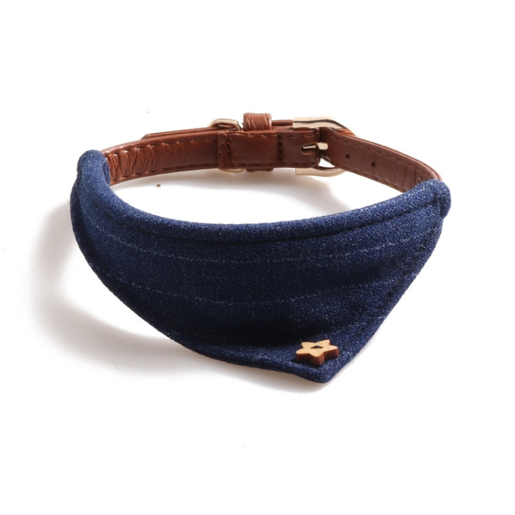 Dog Collars Pet PU Triangle Collars, Specification: 1.3x34cm(Blue) by bashfashion