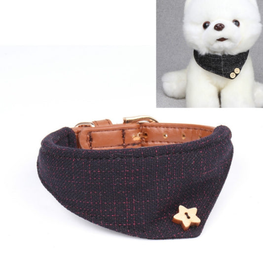 Dog Collars Pet PU Triangle Collars, Specification: 1.3x34cm(Navy) by bashfashion