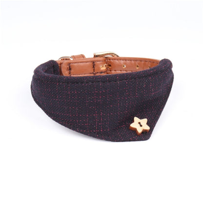 Dog Collars Pet PU Triangle Collars, Specification: 1.3x34cm(Navy) by bashfashion