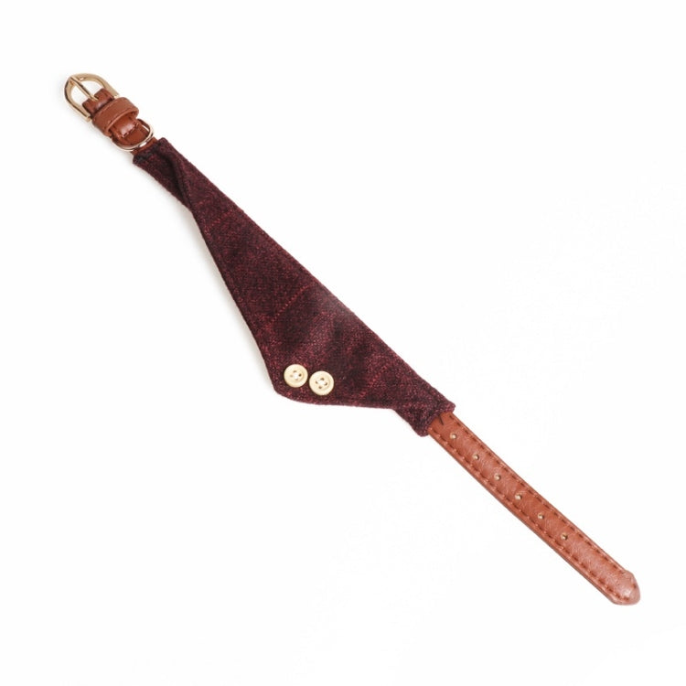 Dog Collars Pet PU Triangle Collars, Specification: 1.3x42cm(Red) by bashfashion