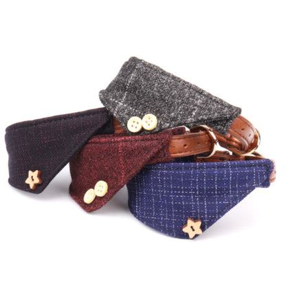 Dog Collars Pet PU Triangle Collars, Specification: 1.3x42cm(Navy) by bashfashion