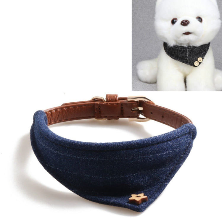 Dog Collars Pet PU Triangle Collars, Specification: 1.5x47cm(Blue) by bashfashion