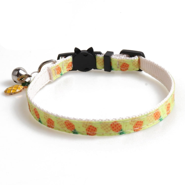 Pet Webbing Fruit Cat Collar With Fruit Accessories Bell Pet Collar, Size:1x28cm(Pineapple) by bashfashion