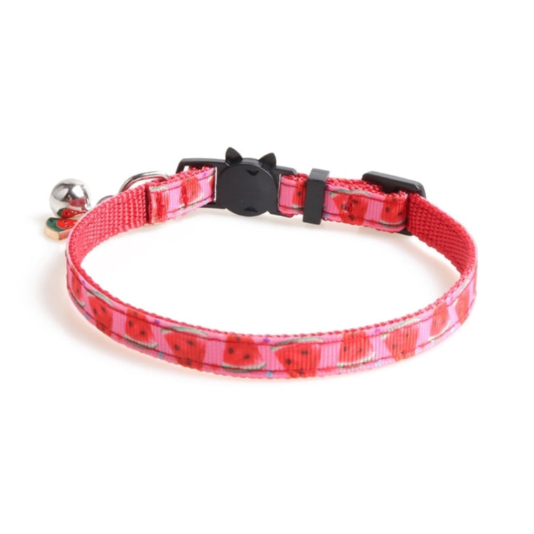 Pet Webbing Fruit Cat Collar With Fruit Accessories Bell Pet Collar, Size:1x28cm(Watermelon) by bashfashion