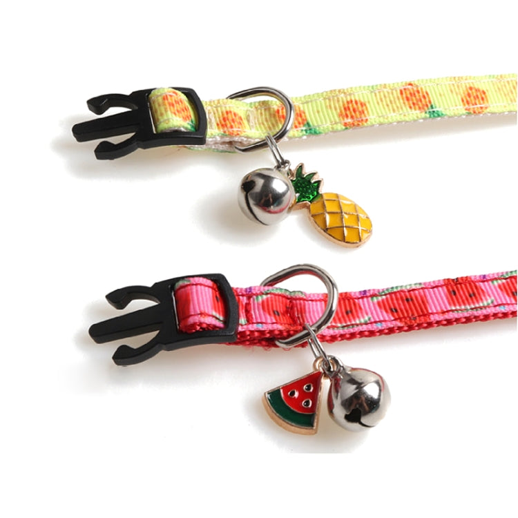 Pet Webbing Fruit Cat Collar With Fruit Accessories Bell Pet Collar, Size:1x28cm(Cherry) by bashfashion