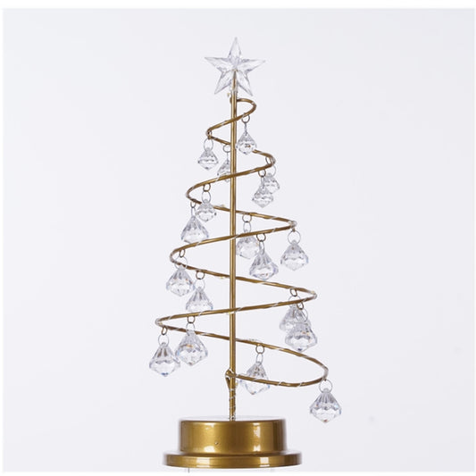 LED Wrought Iron Night Light Crystal Christmas Tree Light Room Decoration Small Table Lamp by bashfashion