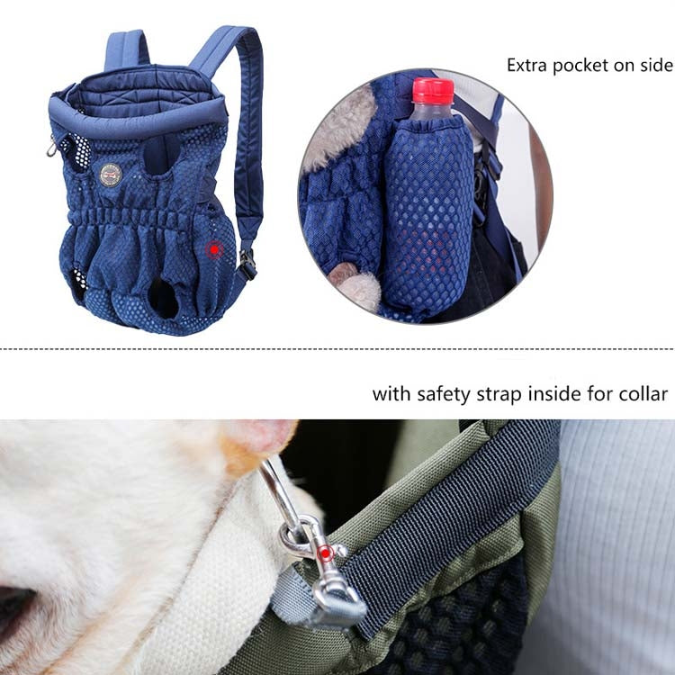Doglemi Pet Outing Backpack Dog Shoulder Chest Bag Breathable Mesh Dog Cat Bag, Size:M(Blue) by Doglemi
