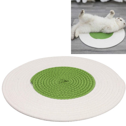 Pet Cat Litter Cotton Thread Woven Cat Grinding Claw Mattress Cool Cat Scratching Blanket(Green) by bashfashion