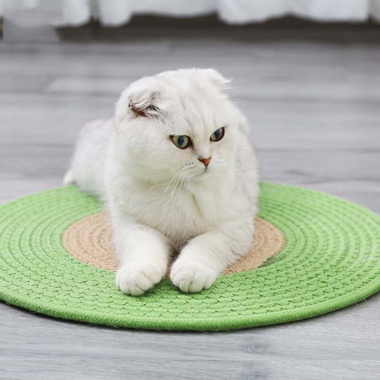 Pet Cat Litter Cotton Thread Woven Cat Grinding Claw Mattress Cool Cat Scratching Blanket(Green) by bashfashion