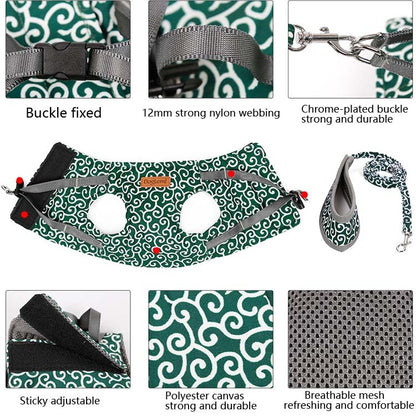 DogLemi Pet Cat Traction Rope Chest Harness Vest Type Traction Suit Cat Walking Rope, Size:XS(Green) by DogLemi