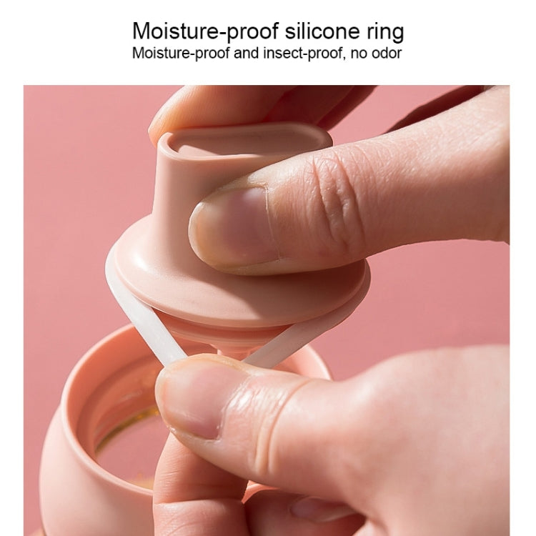 3 PCS Macaron Ribbon Moisture-Proof Lid Spoon One Seasoning Jar Glass Seasoning Bottle with Label, Style:Seasoning Bottle(Pink) by bashfashion