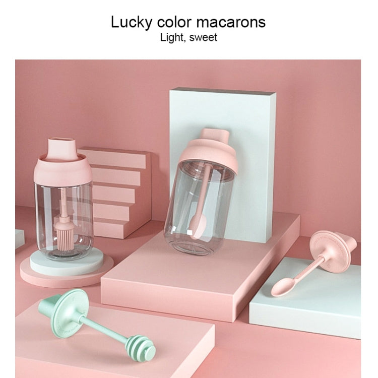 3 PCS Macaron Ribbon Moisture-Proof Lid Spoon One Seasoning Jar Glass Seasoning Bottle with Label, Style:Seasoning Bottle(Pink) by bashfashion