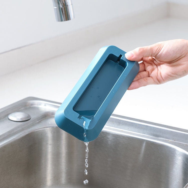 Kitchen Multifunctional Three-Hole Invisible Knife Holder Hollow Drain Kitchenware Storage Rack(Dark Blue) by bashfashion