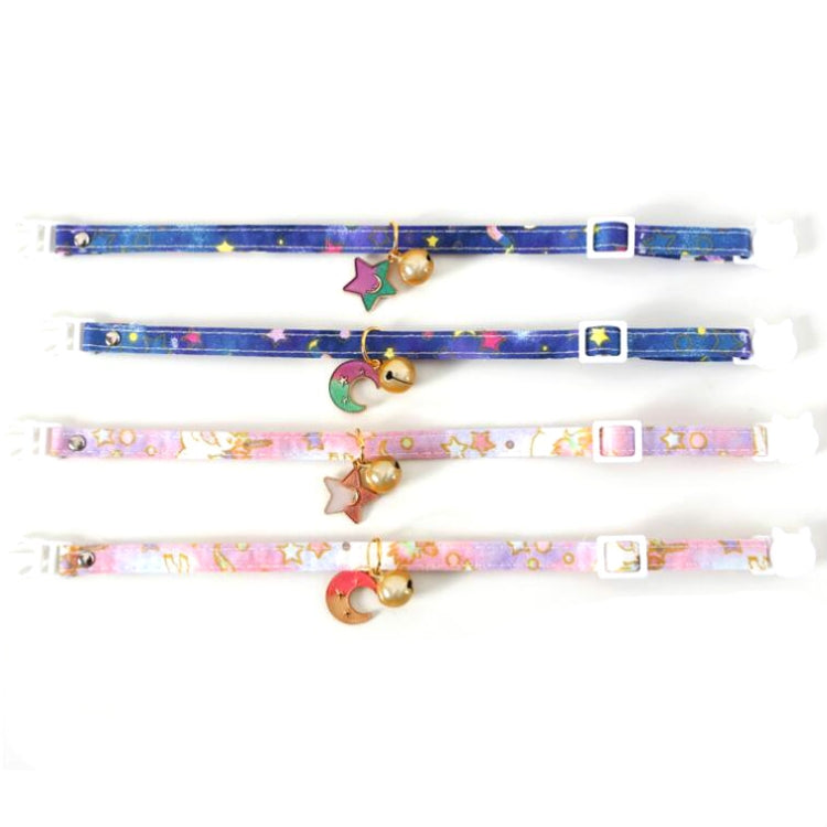 Adjustable Cat Dog Rabbit Safety Buckle Collar Pet Accessories, Size:S 17-32cm, Style:Moon(Pink) by bashfashion