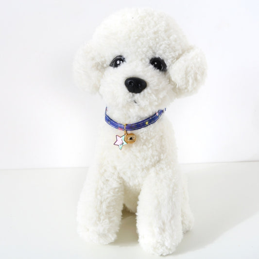 Adjustable Cat Dog Rabbit Safety Buckle Collar Pet Accessories, Size:S 17-32cm, Style:Star(Blue) by bashfashion