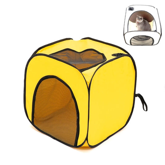 Pet Hair Drying Box Foldable Pet Dry Room Pet Hair Dryer Cage(Lemon Yellow) by bashfashion