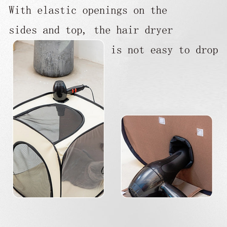 Pet Hair Drying Box Foldable Pet Dry Room Pet Hair Dryer Cage(Rice Coffee Color) by bashfashion