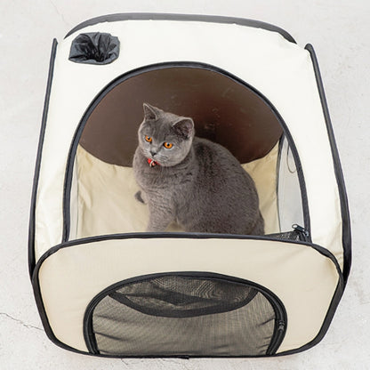 Pet Hair Drying Box Foldable Pet Dry Room Pet Hair Dryer Cage(Rice Coffee Color) by bashfashion