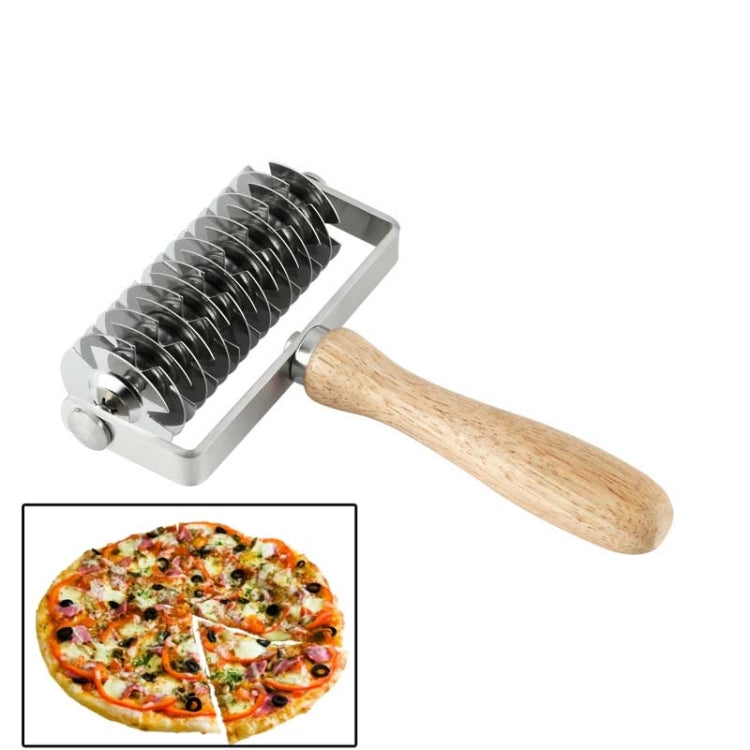Baking Tool Stainless Steel Wooden Handle Pizza Roller Cutter Dessert Hob Pizza Net Knife by bashfashion