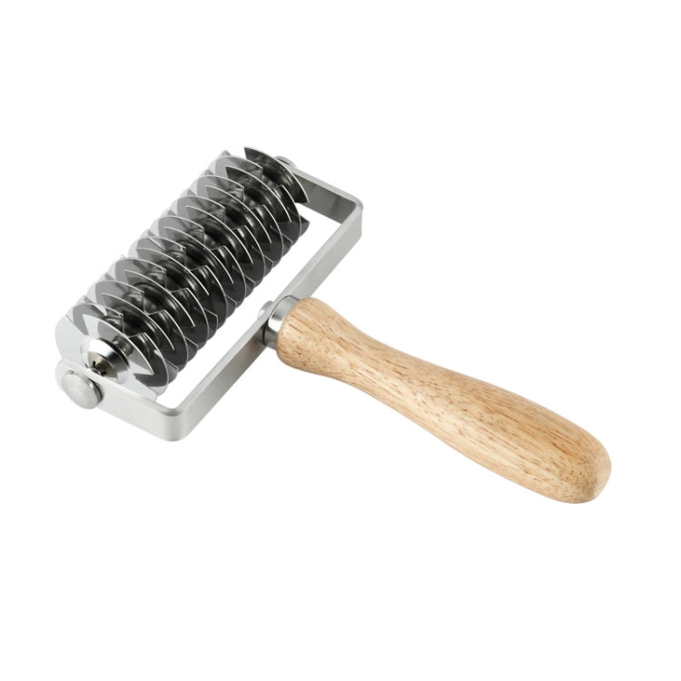 Baking Tool Stainless Steel Wooden Handle Pizza Roller Cutter Dessert Hob Pizza Net Knife by bashfashion
