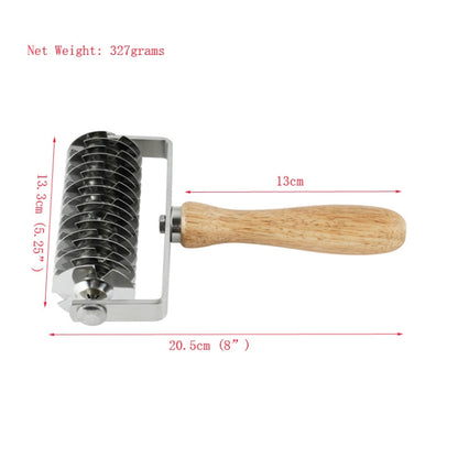 Baking Tool Stainless Steel Wooden Handle Pizza Roller Cutter Dessert Hob Pizza Net Knife by bashfashion