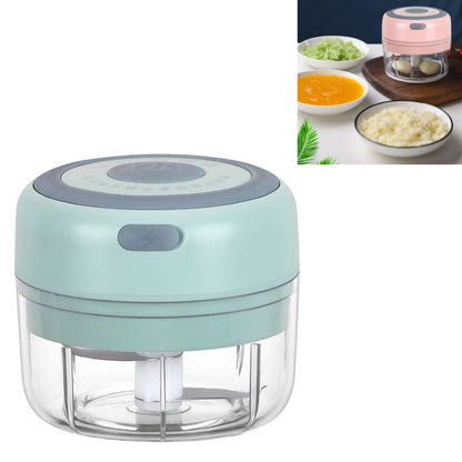 Electrical USB Rechargeable Garlic Mixing Masher Complementary Food Masher Stainless Steel Crushing Garlic Peeling Device Wireless Mini Garlic Cutter(Green) by bashfashion