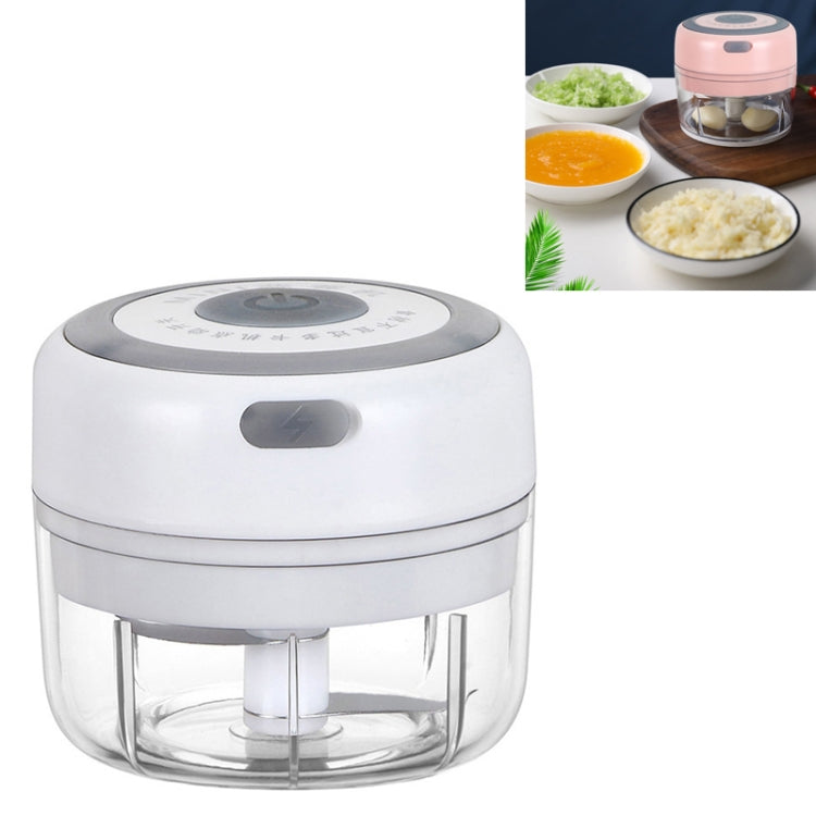 Electrical USB Rechargeable Garlic Mixing Masher Complementary Food Masher Stainless Steel Crushing Garlic Peeling Device Wireless Mini Garlic Cutter(White) by bashfashion