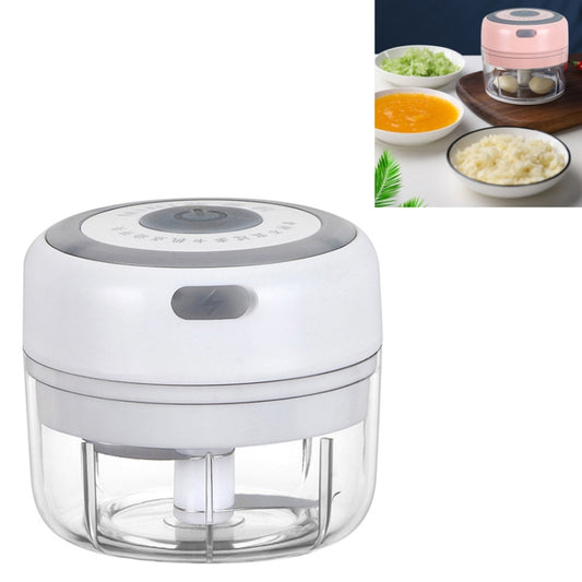 Electrical USB Rechargeable Garlic Mixing Masher Complementary Food Masher Stainless Steel Crushing Garlic Peeling Device Wireless Mini Garlic Cutter(White) by bashfashion