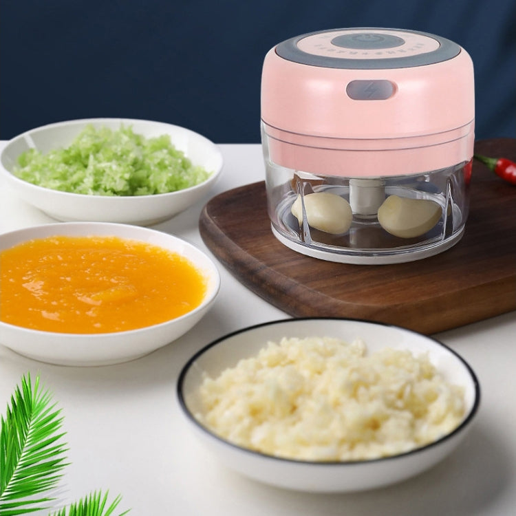 Electrical USB Rechargeable Garlic Mixing Masher Complementary Food Masher Stainless Steel Crushing Garlic Peeling Device Wireless Mini Garlic Cutter(Pink) by bashfashion