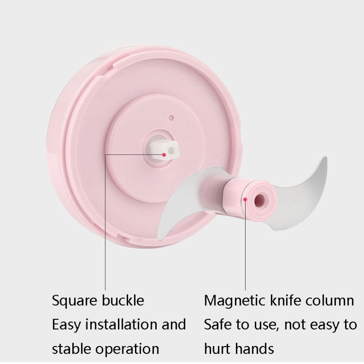 Electrical USB Rechargeable Garlic Mixing Masher Complementary Food Masher Stainless Steel Crushing Garlic Peeling Device Wireless Mini Garlic Cutter(Pink) by bashfashion