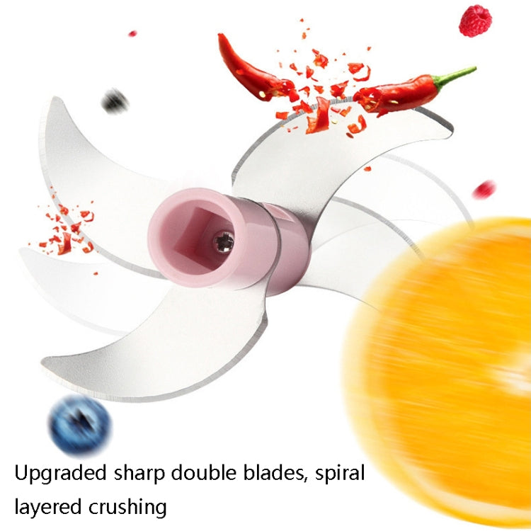 Electrical USB Rechargeable Garlic Mixing Masher Complementary Food Masher Stainless Steel Crushing Garlic Peeling Device Wireless Mini Garlic Cutter(Pink) by bashfashion