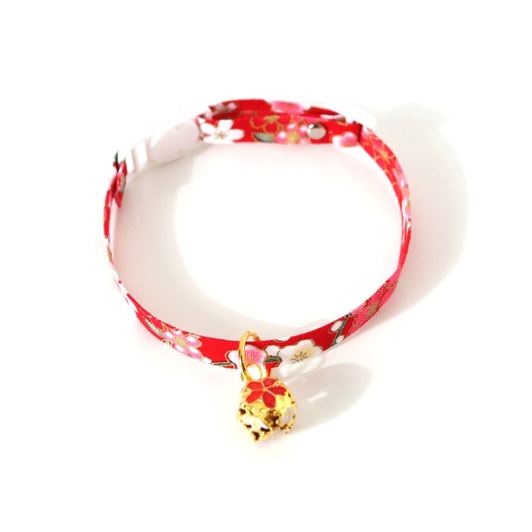 Adjustable Pet Flower Hollow Bell Collar Cat Dog Collar Accessories, Specification: S 17-32cm(Red) by bashfashion