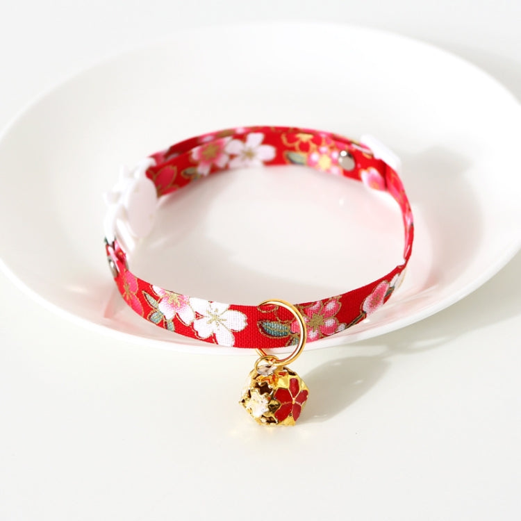 Adjustable Pet Flower Hollow Bell Collar Cat Dog Collar Accessories, Specification: S 17-32cm(Red) by bashfashion