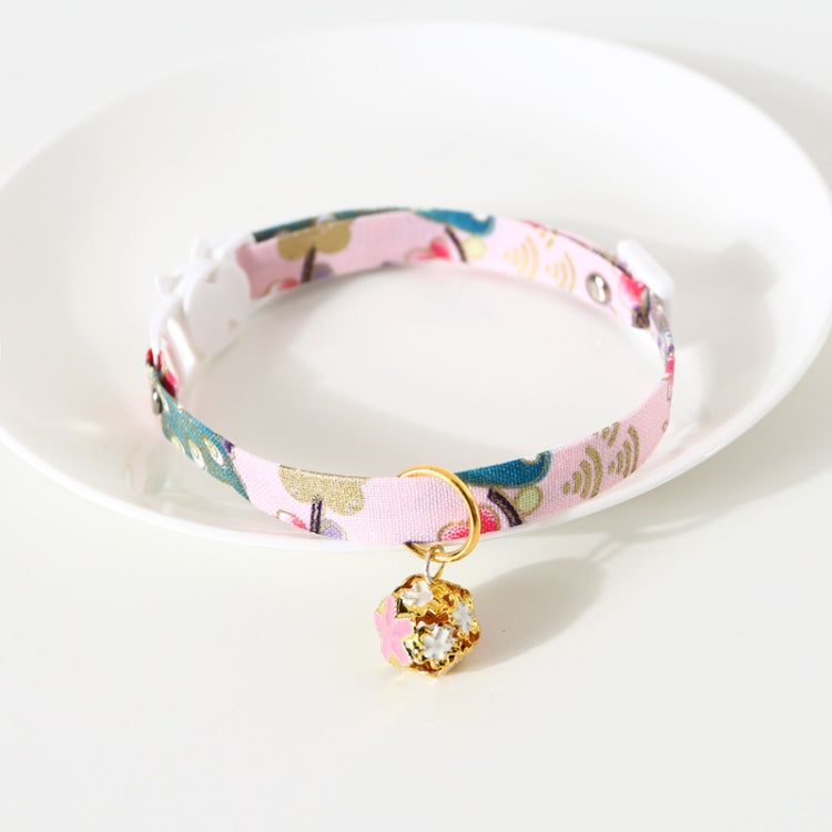 Adjustable Pet Flower Hollow Bell Collar Cat Dog Collar Accessories, Specification: S 17-32cm(Pink) by bashfashion
