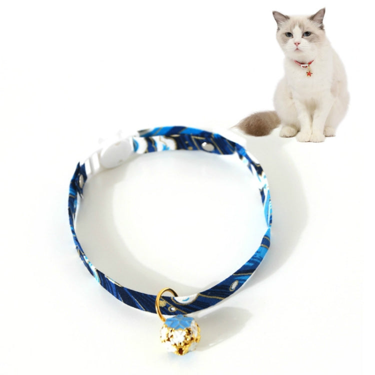 Adjustable Pet Flower Hollow Bell Collar Cat Dog Collar Accessories, Specification: S 17-32cm(Blue) by bashfashion