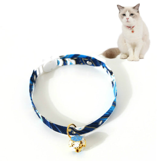 Adjustable Pet Flower Hollow Bell Collar Cat Dog Collar Accessories, Specification: S 17-32cm(Blue) by bashfashion